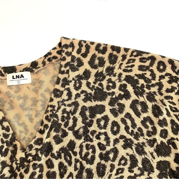 LNA Leopard Print Brushed Bitten Sweater - Picture 11 of 12